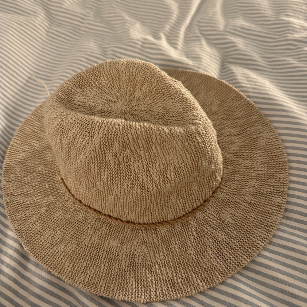 Free People Tan Beach Hat Packable Woven